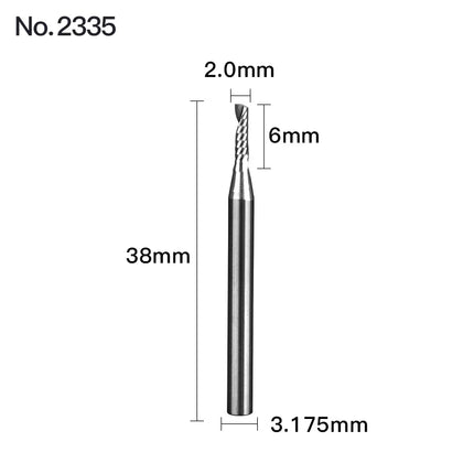 HUHAO 1PCS 3.175mm Shank Single Flute Spiral Milling Cutter Carbide End Mill CNC Router Bit Engraving Cut for Acrylic Wood MDF