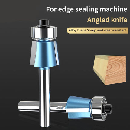 HUHAO 1/4" Shank Chamfer Router Bit Bevel Edge Forming Router Bit with Bearing Woodworking Carbide Steel Cutter Wood CNC Tool