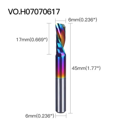 Single O Flute Carbide Spiral End Mill DLC Coating 3D CNC Engraving Milling Cutter for Wood Acrylic Tool