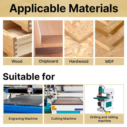3pcs Chipbreaker Router Bit TCT Trimming Straight Milling Cutter Chip breaker Router Bit Wood Woodworking Slotting Cutter