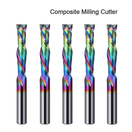 Up Down Cut Compression 2 Flutes Spiral Carbide Milling Cutter Router Bits CNC End Mill DLC Coating