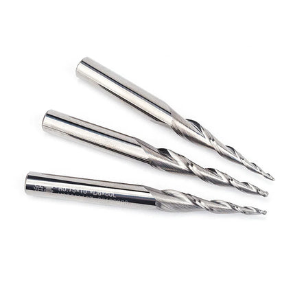 HUHAO 6mm Ball Nose Tapered End Mill Wood Solid Carbide Steel Milling Cutter for Woodworking Metal CNC Router Bit Engraving Tool