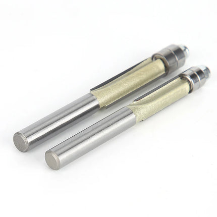 HUHAO 2 Flute Flush Trim Router Bit for Wood 1/4 Shank Woodworking Tools Trimming Cutter With Bearing CNC Endmill Milling Cutter