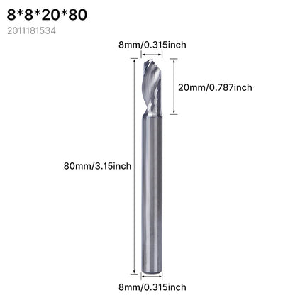 HUHAO 8mm 10mm Shank Milling Cutter Carbide End Mills for Aluminium Metal Single Flute DLC Coated Router Bits Cutting CNC Tools