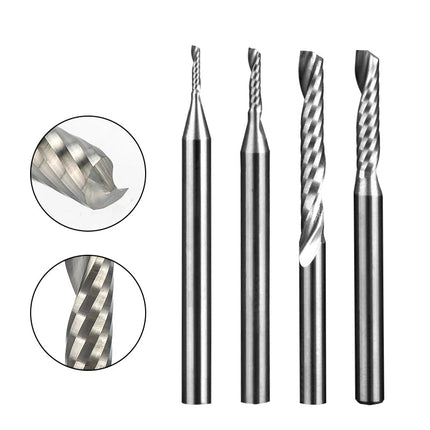 Single Flute End Mill Spiral Router Bits for Cut PVC/Wood/Plastic 1 Flute CNC Milling Cutter