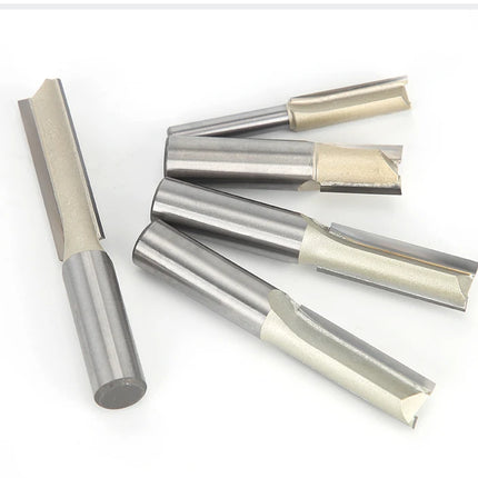 HUHAO 1/4"Shank Straight Router Bit Trimming Cutter Carbide Steel Trimming Machine Milling Cutter Wood Woodworking CNC Tools