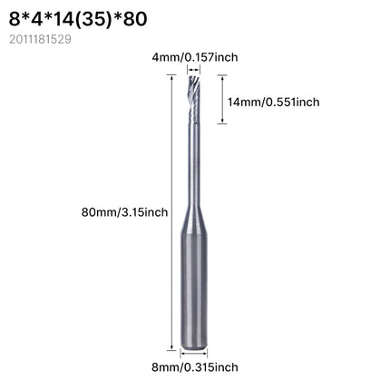 HUHAO 8mm 10mm Shank Milling Cutter Carbide End Mills for Aluminium Metal Single Flute DLC Coated Router Bits Cutting CNC Tools