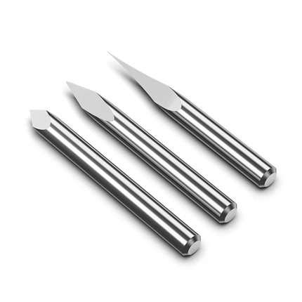 HUHAO 3 Edge Pyramid Engraving Bits 3.175mm Shank Carbide Milling Cutter 20-90D End Mill CNC Engraving Router Bit Wood CNC Tools