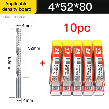 HAHAO 10PC 4mm Carbide Alloy Cutter CNC Milling Cutter 1 Flute Left Spiral Router Bits Wood Engraving Woodworking Tools