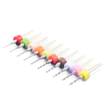 10pcs Carbide PCB micro drill bits 0.1-3.0mm, 3.175mm (1/8) shank for PCB drill bit kit for printed circuit board drilling