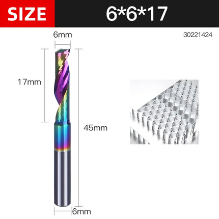 HUHAO 3.175 4 6 8mm Single Flute End Mill HRC70 Aluminum Spiral Router Bit DLC Coating Carbide Steel CNC Solid Milling Cutter