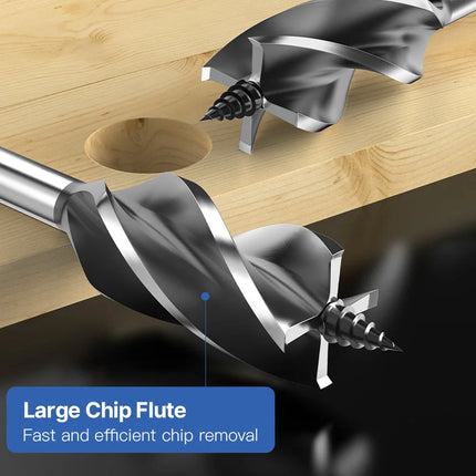 HUHAO 10PCS Twist Drill Bit Set Wood With Box Hole Opener Drill Bit Fast Cut Auger Carpenter Joiner Tool Suit for Woodworking
