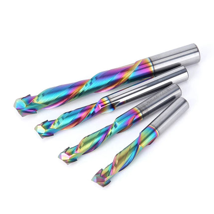 HUHAO 5A 3.175/4/5/6mm Shank Up Down Cut Two Flutes Compression Router Bits Carbide Spiral Milling Cutter For Wood Acrylic