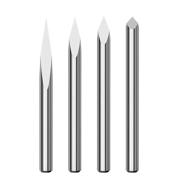 HUHAO 3.175mm Shank 3 Edge Pyramid Engraving Bit 20-90 Degrees Carbide Milling Cutter 0.1 0.2 0.3mm Wood End Mill CNC Router Bit