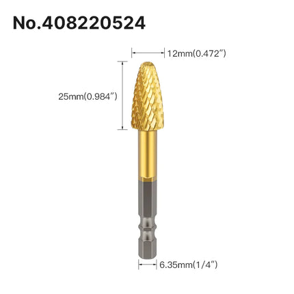 HUHAO Rotary Burrs Rotary File Drill Bit Hexagon Shank Titanium Coating Carbide Steel Electric Screw Alloy CNC Milling Cutter
