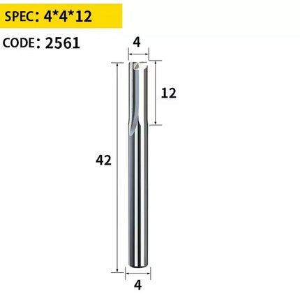 HUHAO 3.175mm 4mm 6mm Shank Straight Slot 2 Flute Milling Cutter Carbide Steel End Mill CNC Wood Router Bit Engraving Bit Tools