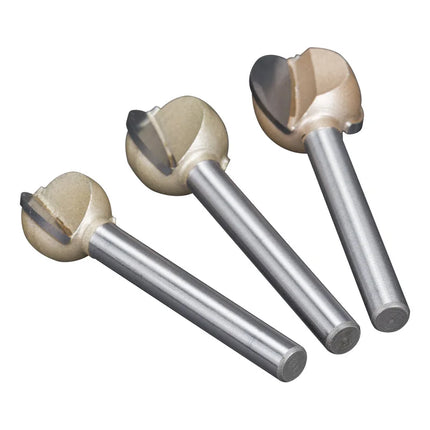 HUHAO 3mm 6mm Shank Ball Nose Round Carving Bit CNC Milling Cutter For Wood Cove End Mill Radius Core Router Bit Carbide Tools