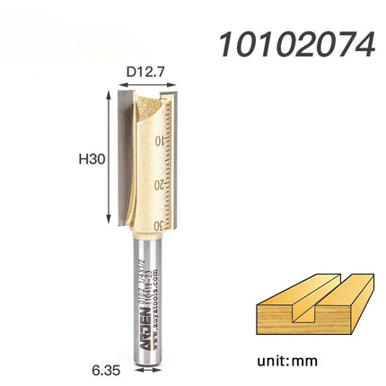Arden Double Flute Straight Router Bit Wood Milling Cutter 6.35mm 12.7mm Shank Woodworking Tool CNC Flush Trim Arden Router Bits