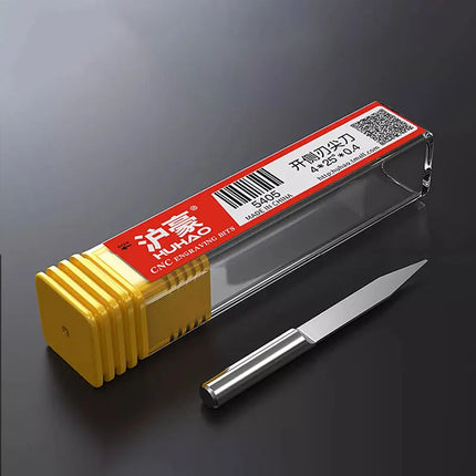 HUHAO Milling Cutter Flat Bottom Carbide End Mill  20 25 30 Degrees Tip 0.1mm 4mm Shank CNC Engraving Bit Carving Router Cutters