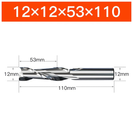 HUHAO HRC65 Milling Cutter HSS M2 End Mill Carbide 2 Flutes Spiral Router Bit CNC Tools for Aluminum Stainless Metal