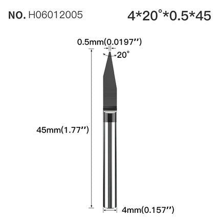 HUHAO 4mm Shank Bottom Carbide Engraving Router Bits for Metal Wood Stainless Steel Titanium Coating Milling Cutter PCB CNC Tool