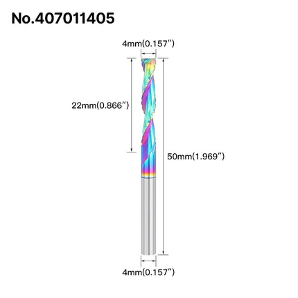 HUHAO Composite Milling Cutter for Wood 2 Flute Spiral Carbide Chip End Mill DLC Coating CNC Router Bit Cutter Chipboard Acrylic