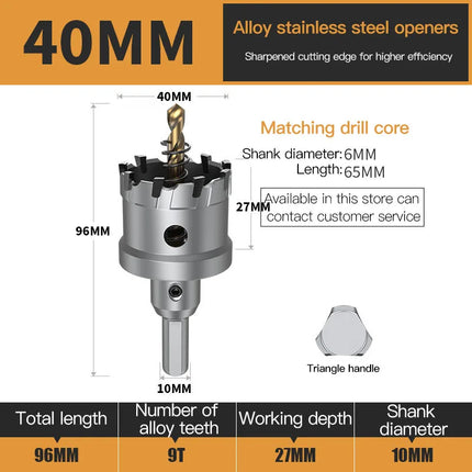 HUHAO 5A TCT Hole Saw Carbide Drill Bit For Metal Alloy Iron Stainless Steel Drilling 12mm-40mm Set Hole Saw Cutter Drilling
