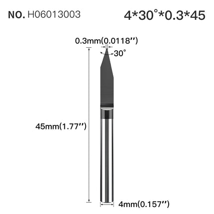 HUHAO 4mm Shank Bottom Carbide Engraving Router Bits for Metal Wood Stainless Steel Titanium Coating Milling Cutter PCB CNC Tool