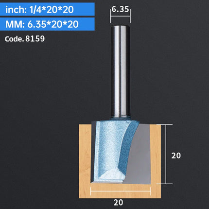 HUHAO Cleaning Bottom Engraving Bit for Wood 1/2 1/4 Shank Straight Router Bit Carbide Milling Cutter Woodworking Bit CNC Tools