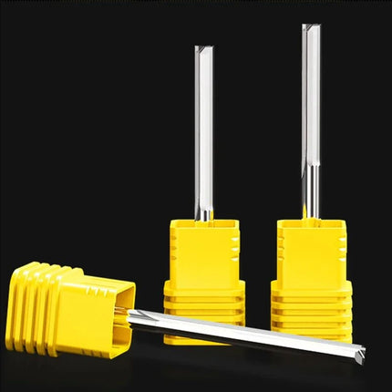 HUHAO Woodworking Tools 3.175/4 /6mm Shank Wood Milling Cutter 2 Flute Carbide End Mill CNC Engraving Bit Straight Slot Cutter