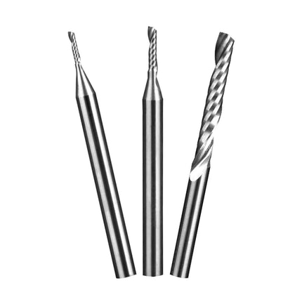 HUHAO 1PCS 3.175mm Shank Single Flute Spiral Milling Cutter Carbide End Mill CNC Router Bit Engraving Cut for Acrylic Wood MDF