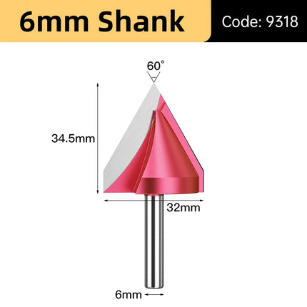 V Shape Wood Router Bit 60 90 120 150 Degrees 3D Engraving Bit for Wood Cutting Slotting