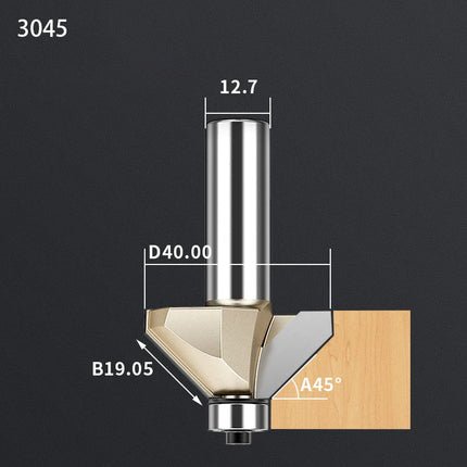 HUHAO Professional 45-Degree Chamfer Woodworking Milling Cutter Wood Edge Trimming Bevel Cutter Router Bit with Bearing Guide⭐⭐⭐⭐⭐