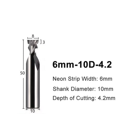 6mm 8mm 12mm Neon Light Stripe Milling Cutter CNC Router Bits LED Neon Bendable End Mill For Led Neon Signmaking