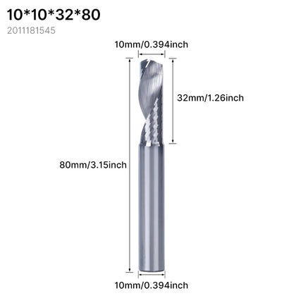 HUHAO 8mm 10mm Shank Milling Cutter Carbide End Mills for Aluminium Metal Single Flute DLC Coated Router Bits Cutting CNC Tools