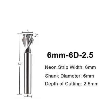 6mm 8mm 12mm Neon Light Stripe Milling Cutter CNC Router Bits LED Neon Bendable End Mill For Led Neon Signmaking
