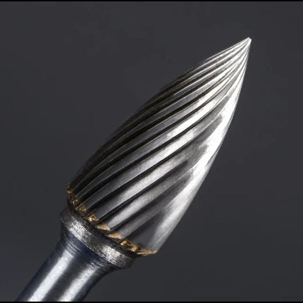 HUHAO 3mm Shank Rotary Burr Carbide Steel Drill Bits for Metal Woodworking Accessory Electric Rotary Router Bit Grinding Tools