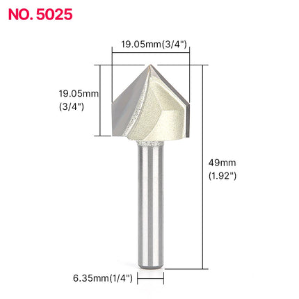 HUHAO 90 Degree V-type Woodworking Milling Cutter Carbide CNC Router Bit V Groove For Wood MDF Cutting Slotting Engraving Tools