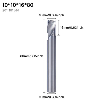 HUHAO 8mm 10mm Shank Milling Cutter Carbide End Mills for Aluminium Metal Single Flute DLC Coated Router Bits Cutting CNC Tools