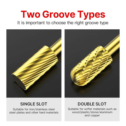 HUHAO Rotary Burrs Rotary File Drill Bit Hexagon Shank Titanium Coating Carbide Steel Electric Screw Alloy CNC Milling Cutter