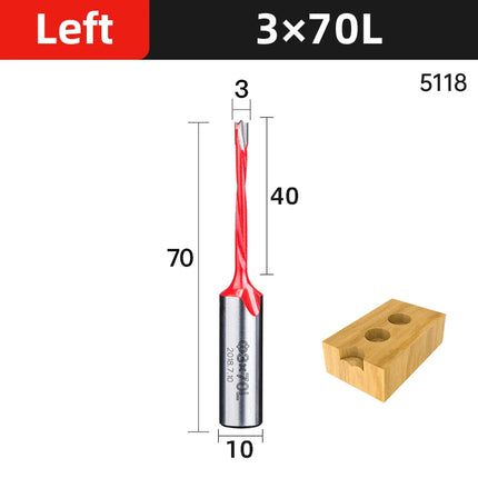 HUHAO 2 Flute Left/Right Forstner Wood Drill Bits 10mm Shank Drill Bits Router Bits Wood Alloy Hole Opener Woodworking Tools