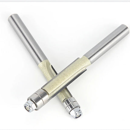 HUHAO 2 Flute Flush Trim Router Bit for Wood 1/4 Shank Woodworking Tools Trimming Cutter With Bearing CNC Endmill Milling Cutter