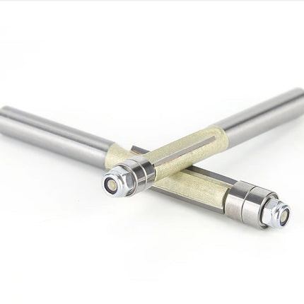 HUHAO 2 Flute Flush Trim Router Bit for Wood 1/4 Shank Woodworking Tools Trimming Cutter With Bearing CNC Endmill Milling Cutter