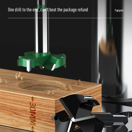 HUHAO 10mm Round Shank 3 Blades Forstner Drill Bit Hole Saw Center Router Bit Carbide Milling Cutter For Wood Woodworking Tools