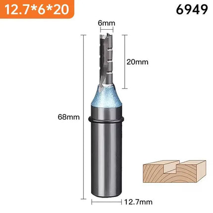 HUHAO 12.7mm Straight Milling Cutter TCT Trimming Slotting Wood CNC Router Bit MDF Engraving Carbide End Mill Woodworking Tool