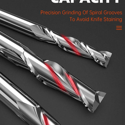 HUHAO 2PCS HRC65 Milling Cutter 2 Flute Straight Shank CNC Router Bit 4 6 8 20mm CNC Tools End Mill for Aluminum Stainless Metal