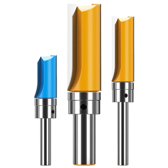 HUHAO 6.35mm Shank Milling Cutter With Bearing Flush Trim Straight Router Bit Wood End Mill for Woodworking Template Bottom Tool⭐⭐⭐⭐⭐