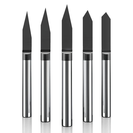 HUHAO 4mm Shank Bottom Carbide Engraving Router Bits for Metal Wood Stainless Steel Titanium Coating Milling Cutter PCB CNC Tool