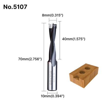 HUHAO 10mm Shank Forstner Wood Drill Bits Alloy Hole Opener Bit 70mm Total Length Router Bit Carbide Row Drill Woodworking Tools