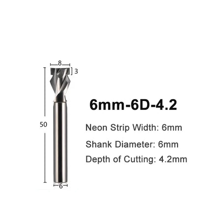 6mm 8mm 12mm Neon Light Stripe Milling Cutter CNC Router Bits LED Neon Bendable End Mill For Led Neon Signmaking